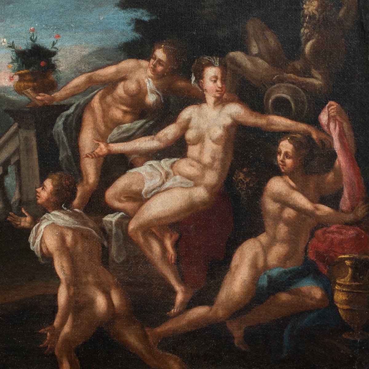 Italian Master (17th Century) - David And Bathsheba Bathing.-photo-2