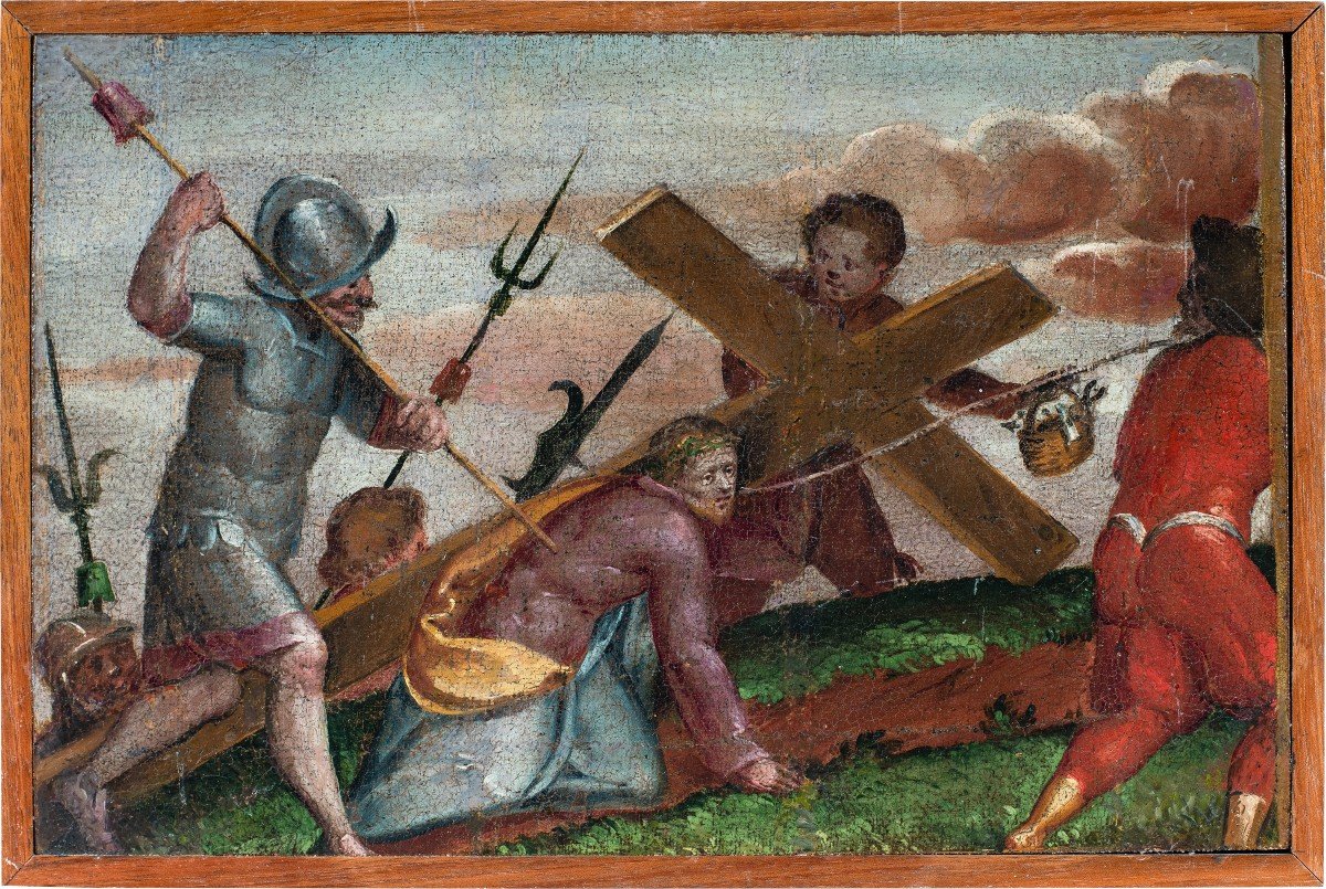 Peintre Italien (xvie Siècle) - Montée Au Calvaire.