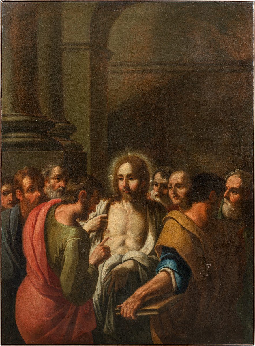 Peintre Italien (xviie Siècle) - Incrédulité De Saint Thomas.