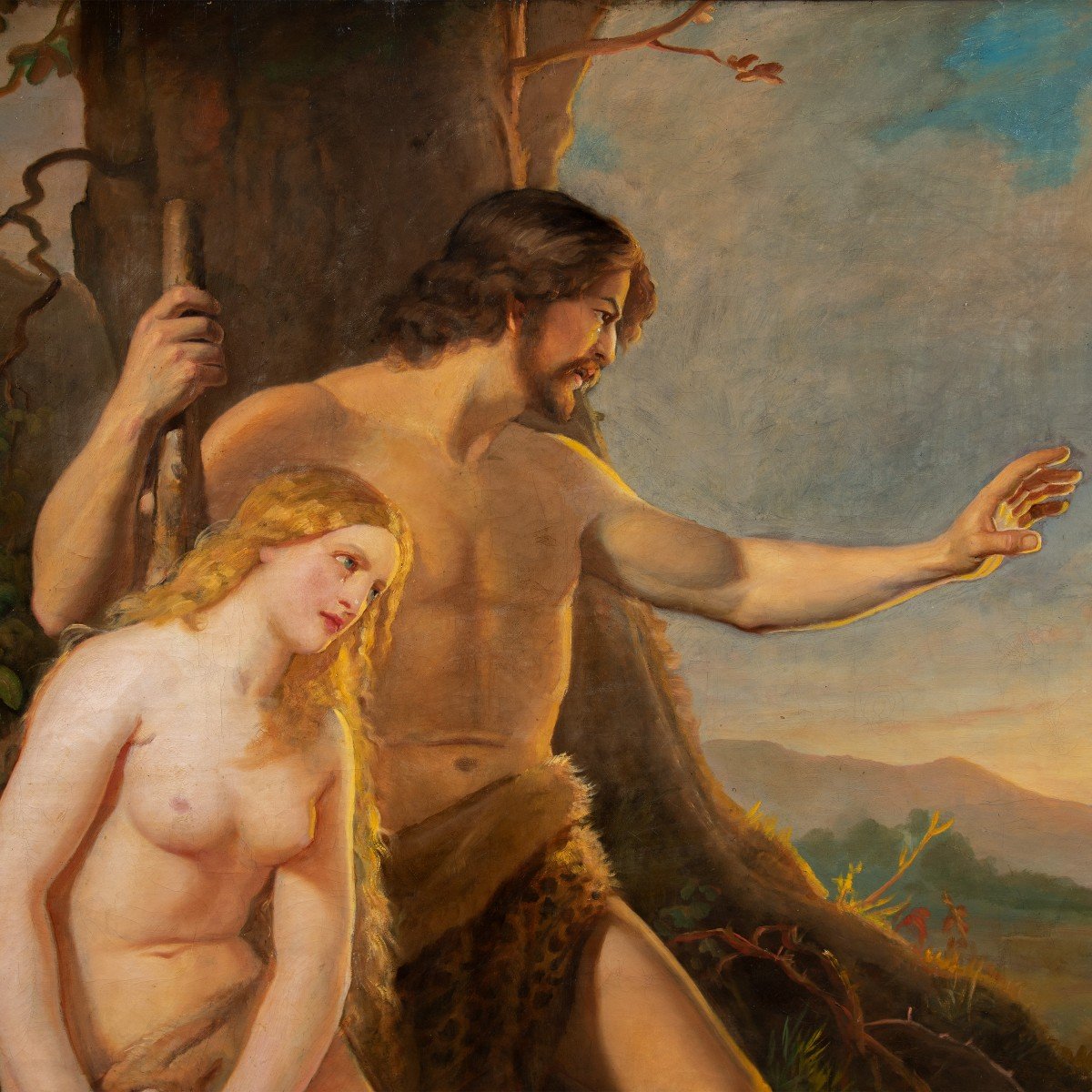 French Painter (late 19th Century) - Adam And Eve.-photo-2