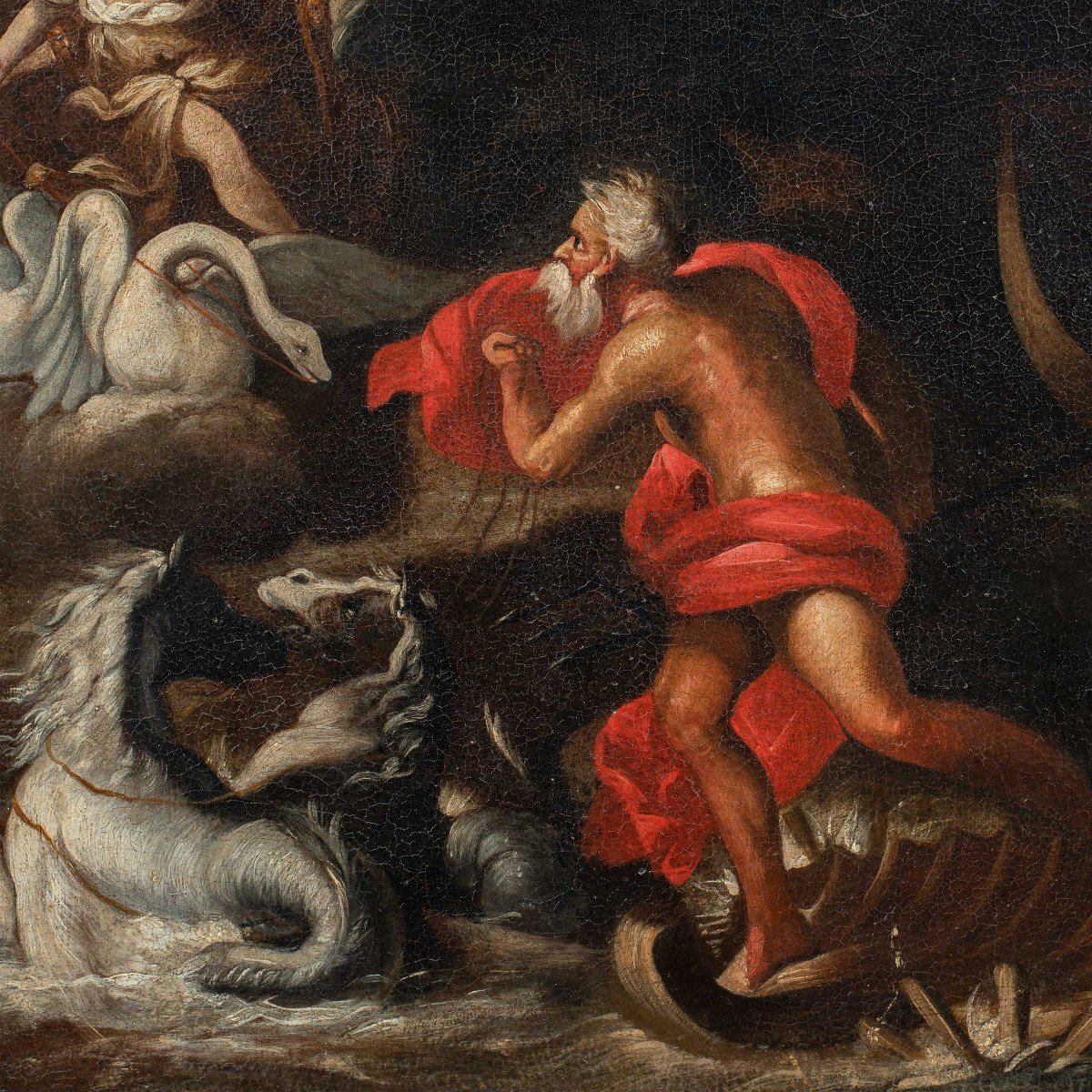 Peintre Italien (début XVIIIe Siècle) - Vénus Et Poséidon.-photo-3