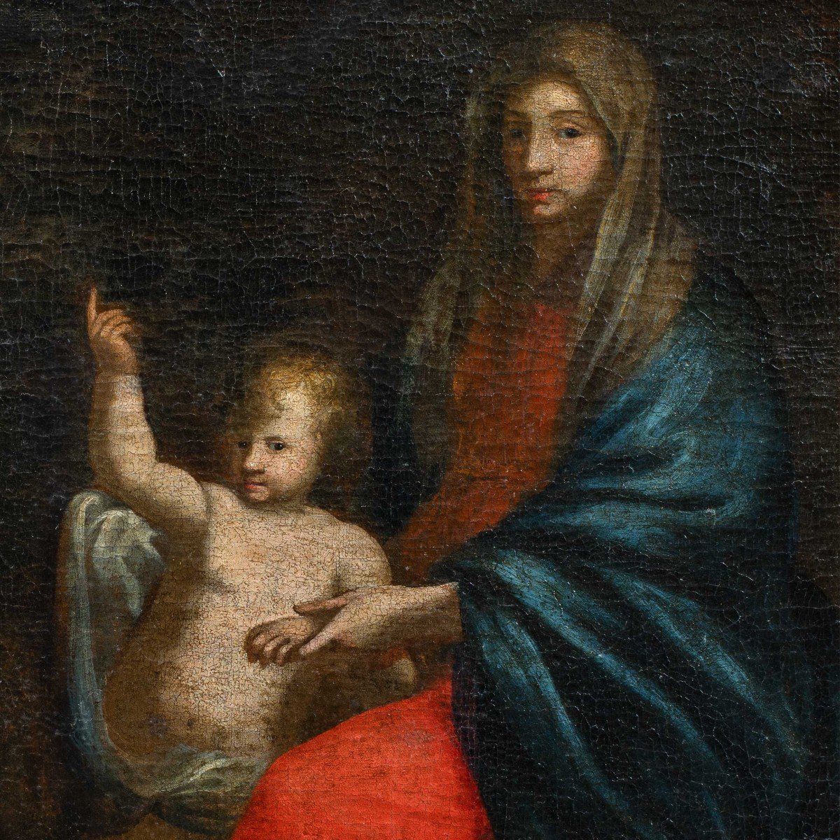 Italian Master (17th Century) - Holy Family With St. John The Baptist.-photo-2