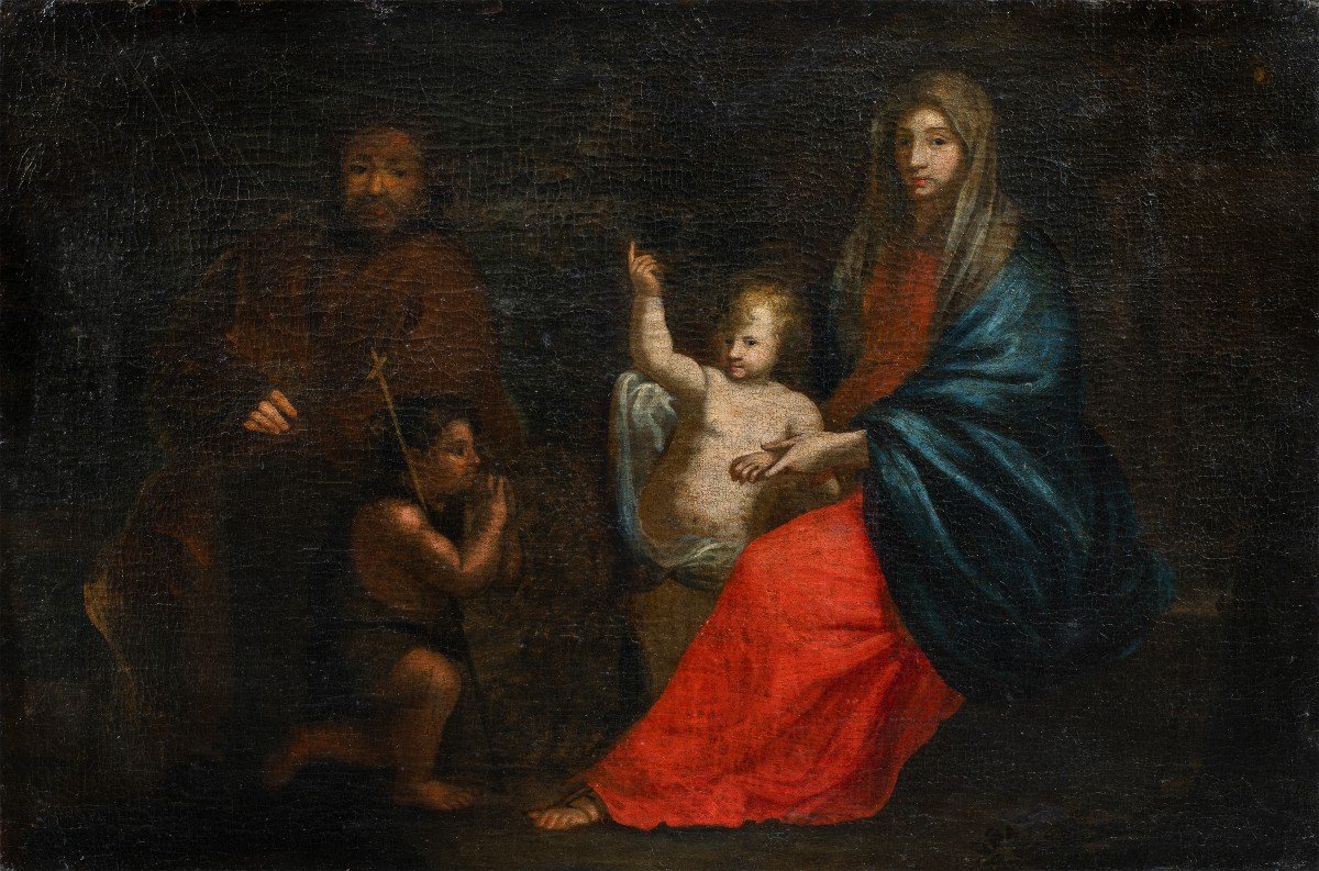 Italian Master (17th Century) - Holy Family With St. John The Baptist.