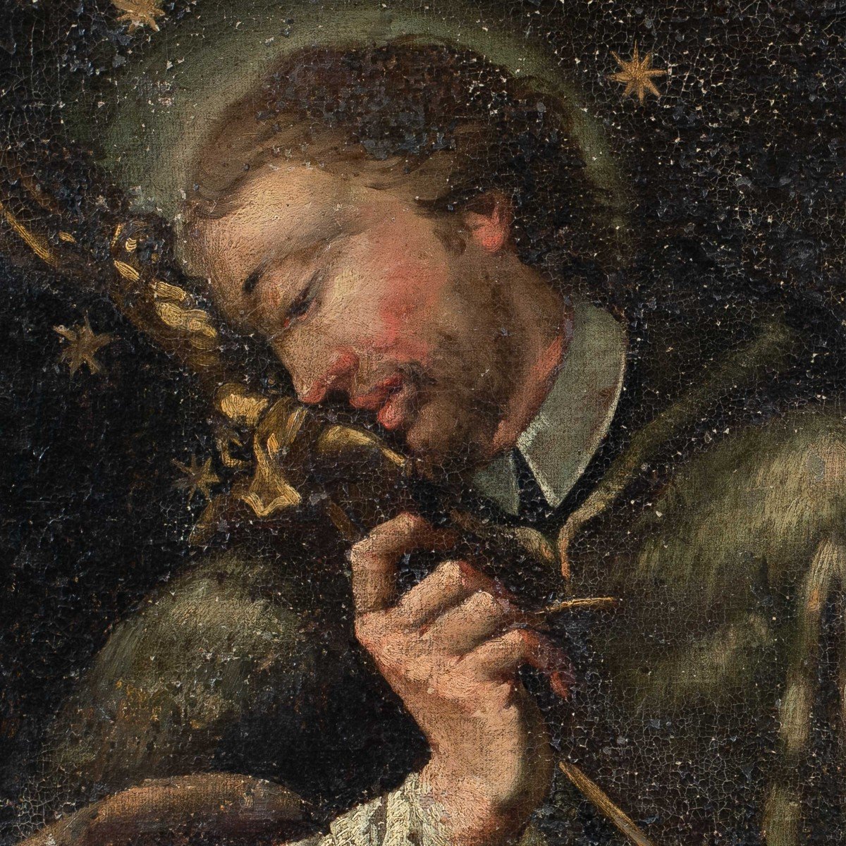 Italian Painter (18th Century) - Saint With Crucifix.-photo-2