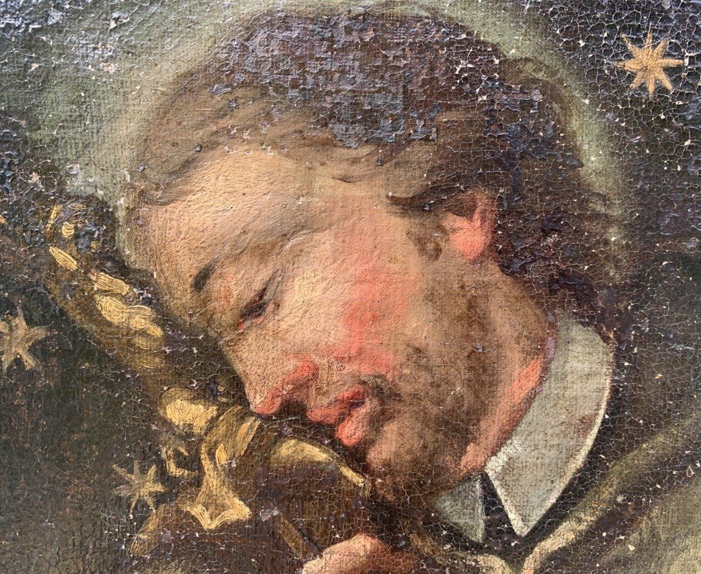 Italian Painter (18th Century) - Saint With Crucifix.-photo-2