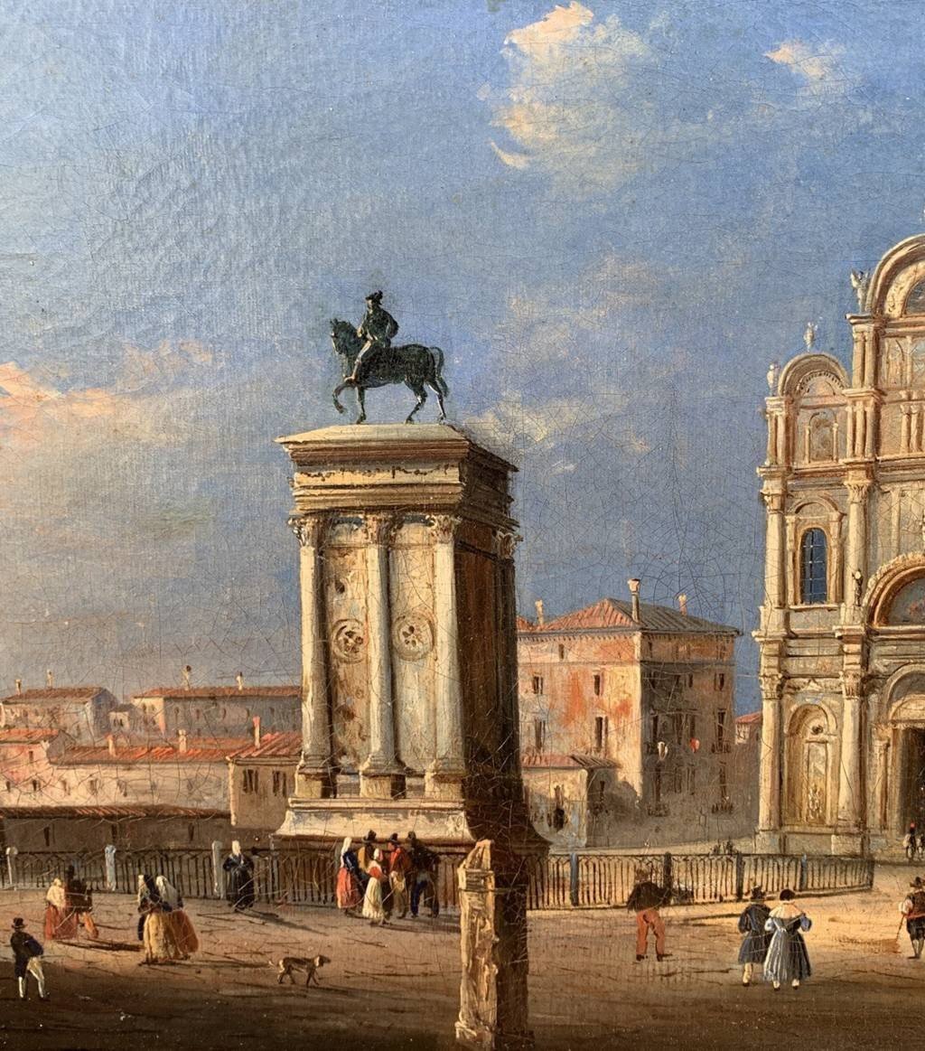 Venetian Painter (early 19th Century) - Venice, View Of The Campo Ss. Giovanni E Paolo -photo-2