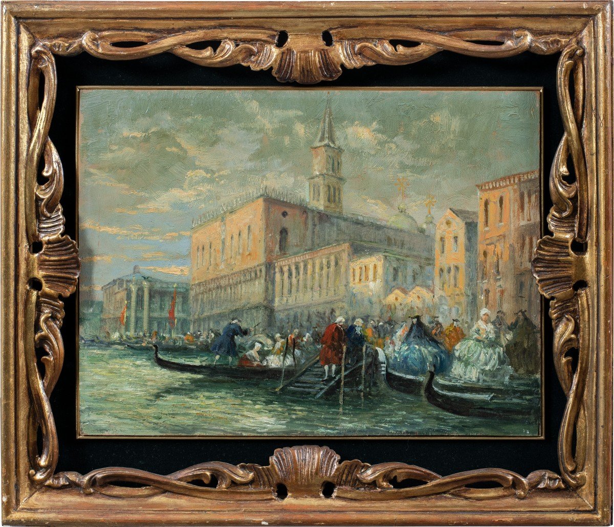 Venetian Painter (late 19th Century) - Venice, View Of The Riva Degli Schiavoni 