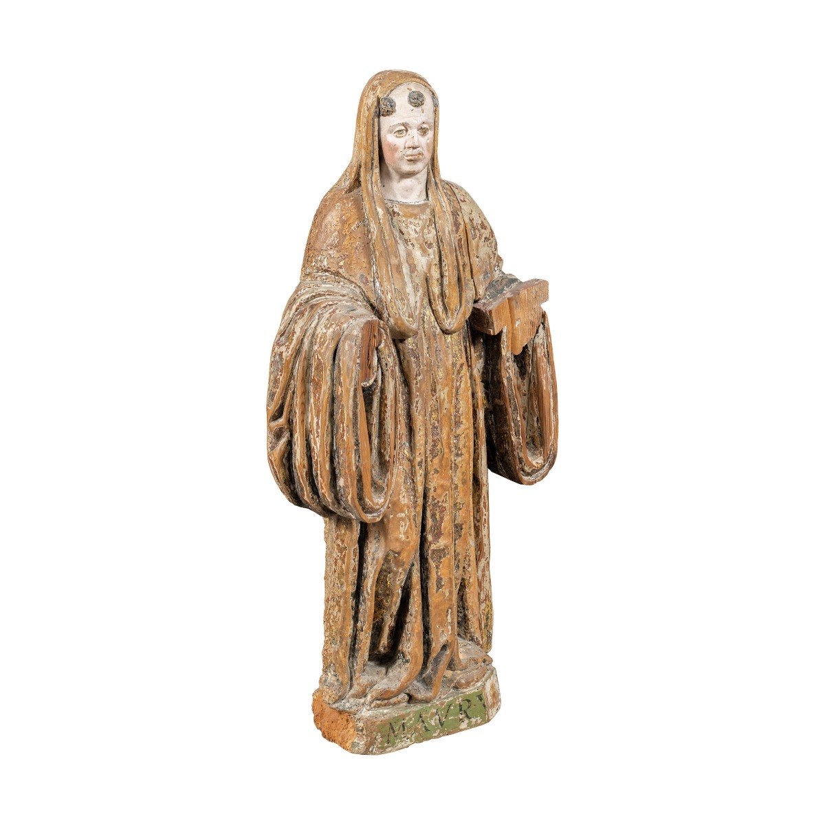 Carved Wooden Sculpture - San Mauro. Italy, 16th Century.-photo-2