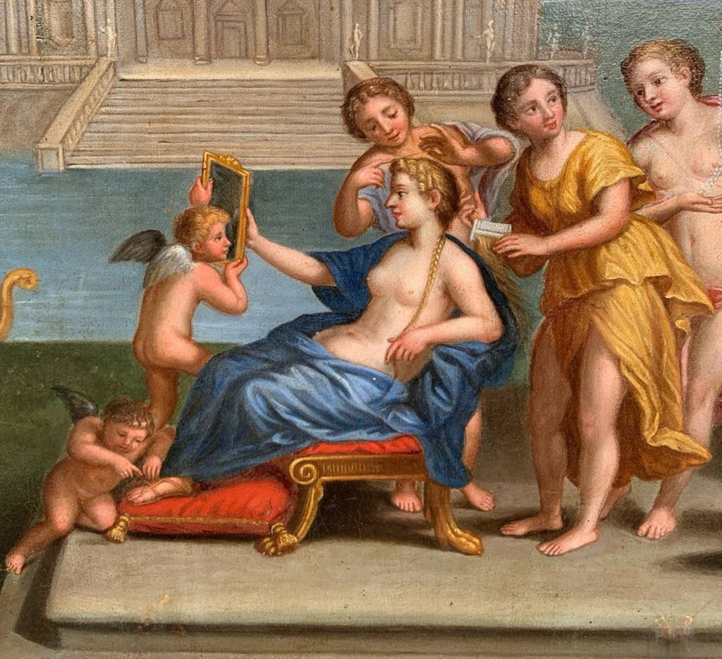 Francesco Albani (bologne 1578 - Bologne 1660) Atelier De - Toelette Di Venere.-photo-3