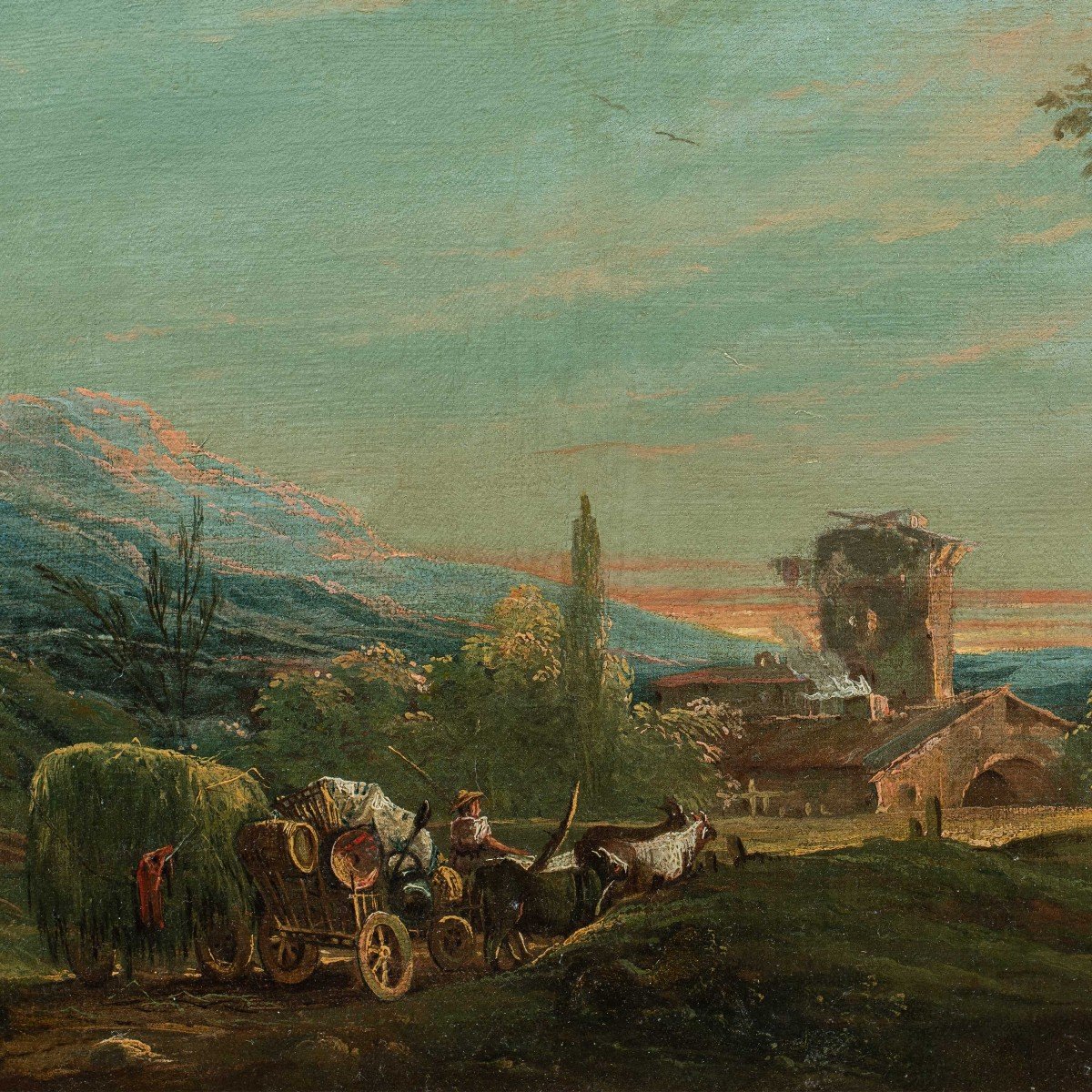 Antonio Diziani (venice 1737 - Venice 1797) - Bucolic Landscape With Characters And Wagon.-photo-2