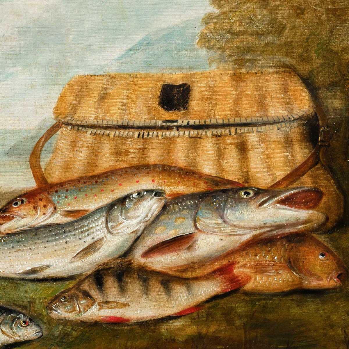 European Painter (19th Century) - Still Life Of Fish.-photo-2