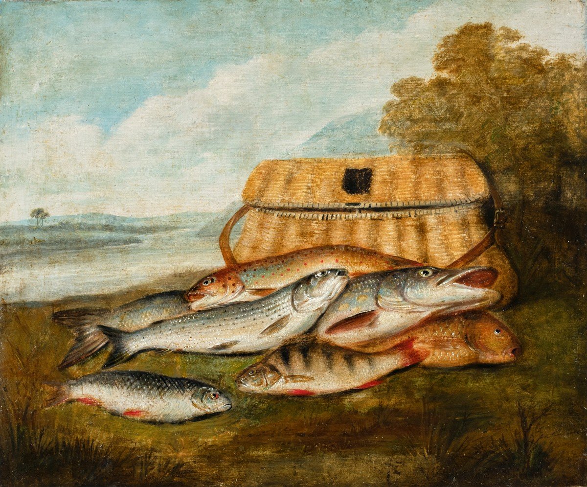 European Painter (19th Century) - Still Life Of Fish.