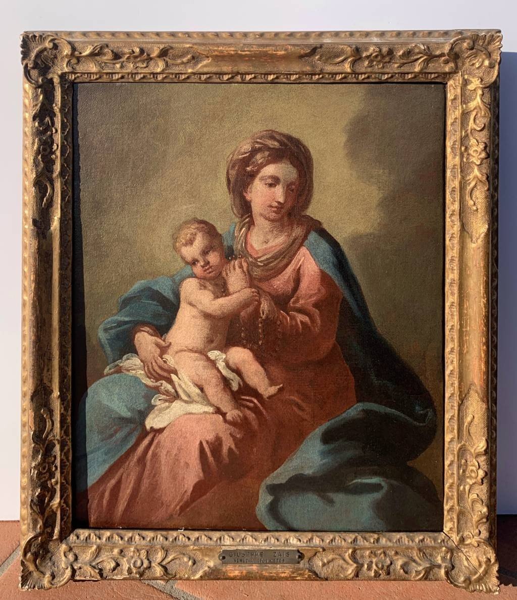 Venetian Painter (18th Century) - Madonna With Child.-photo-4