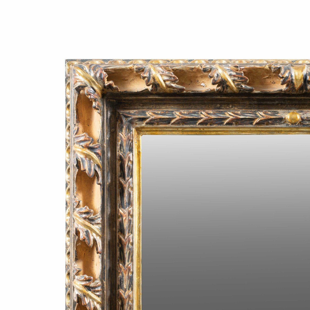 Liberty Mirror In Carved And Gilded Wood. Italy, 20th Century.-photo-2