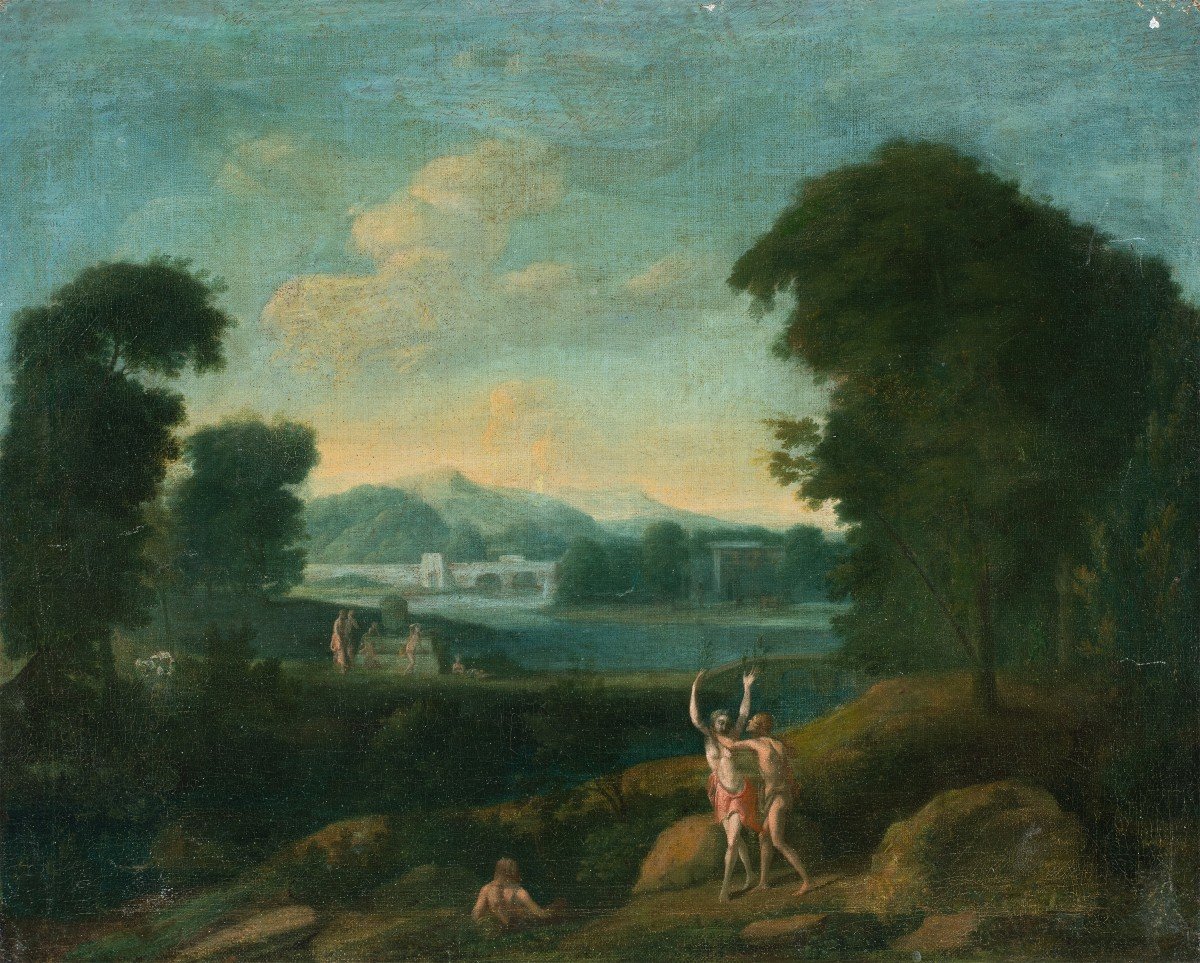 Circle Of Hendrik Frans Van Lint (antwerp 1684 - Rome 1763) - Apollo And Daphne.