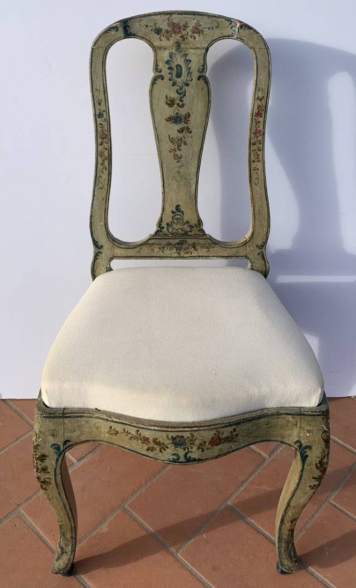 Carved, Lacquered And Painted Wooden Chair. Genoa, 18th Century.-photo-3