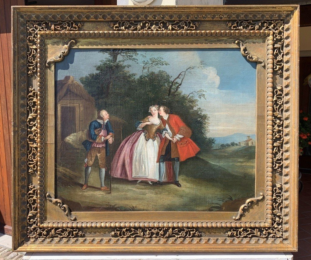 Follower Of Nicolas Lancret (paris 1690 - Paris 1743) - Gallant Scene In A Landscape.-photo-4