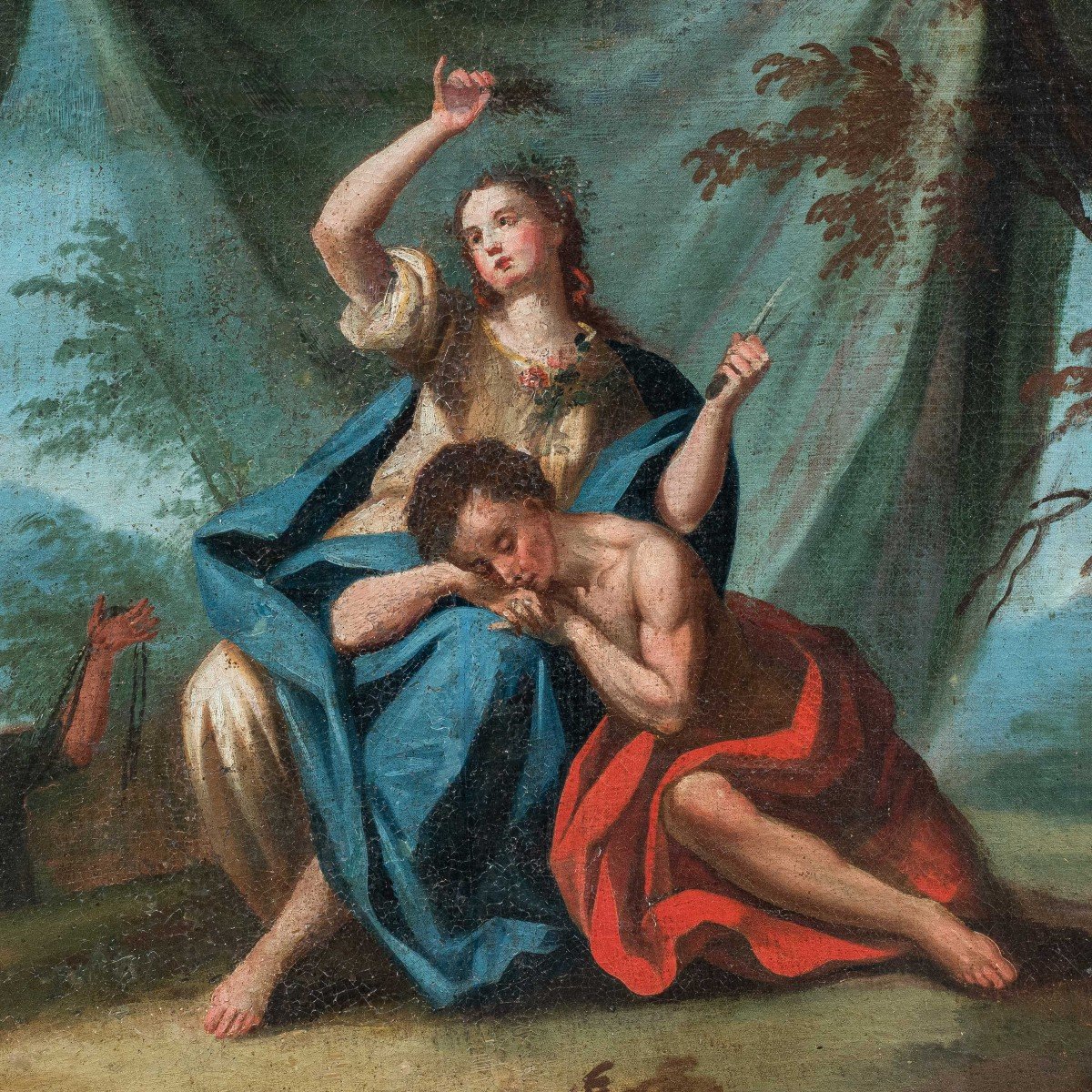 Italian Painter (18th Century) - Samson And Delilah.-photo-2