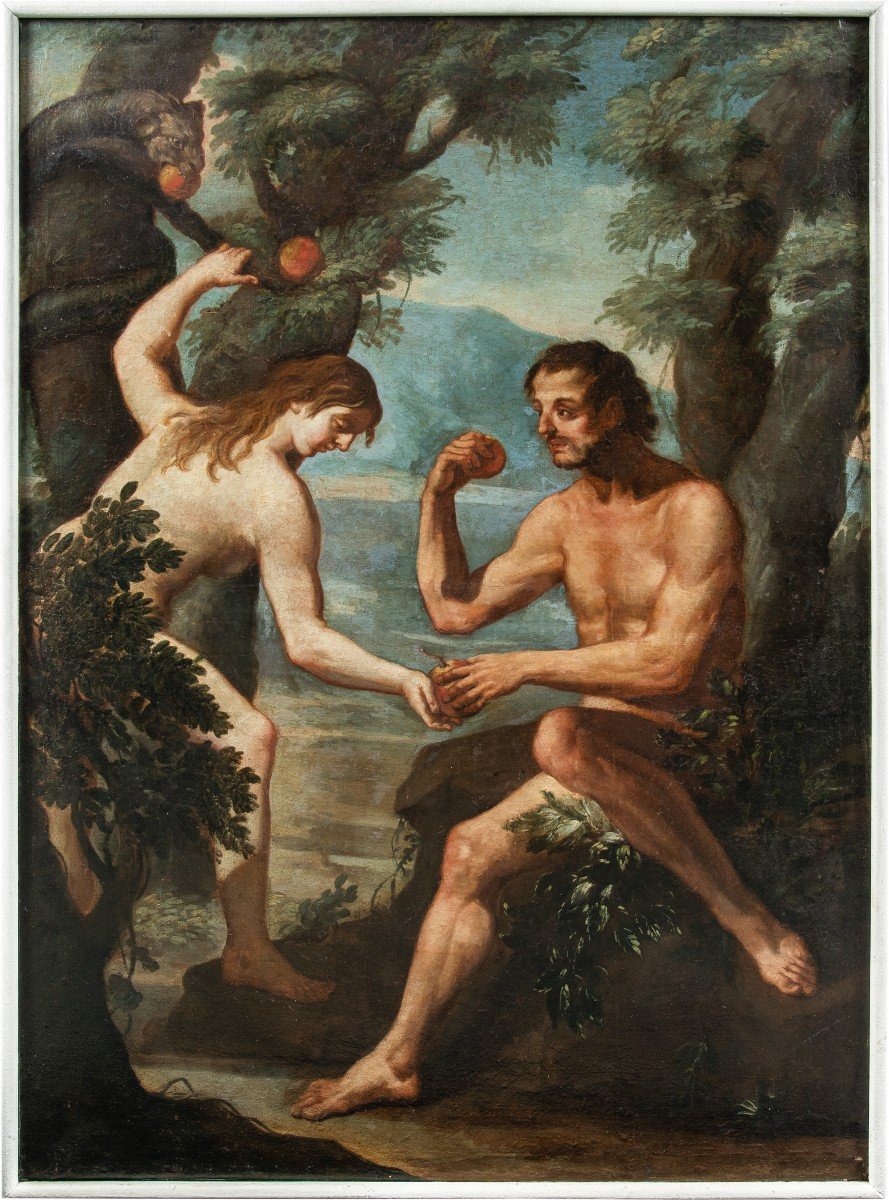 Peintre Italien (xviie-xviiie Siècle) - Adam Et Eve.