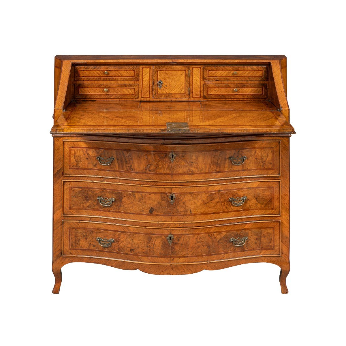 Walnut Drop-leaf Chest Of Drawers. Venice, 18th Century.-photo-2