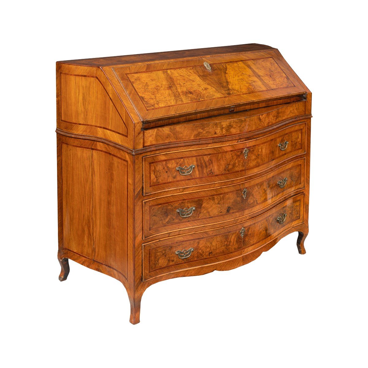 Walnut Drop-leaf Chest Of Drawers. Venice, 18th Century.-photo-3