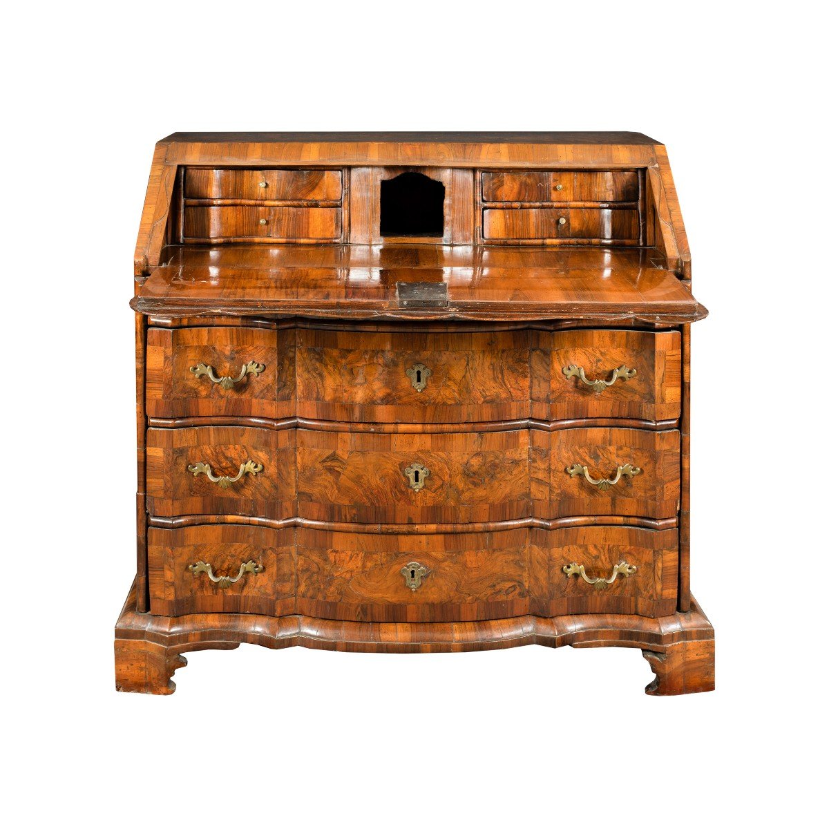 Walnut And Burl Drop-leaf Chest Of Drawers. Ferrara, 18th Century.-photo-3