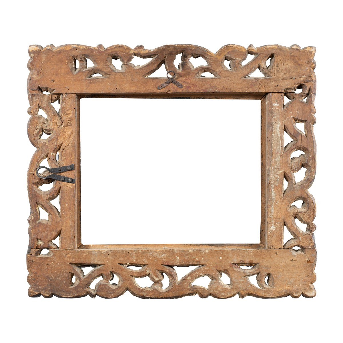 Baroque Frame In Carved And Lacquered Wood. Florence, 17th Century.-photo-3