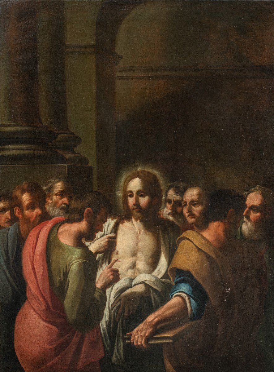 Peintre Italien (xviie Siècle) - Incrédulité De Saint Thomas.