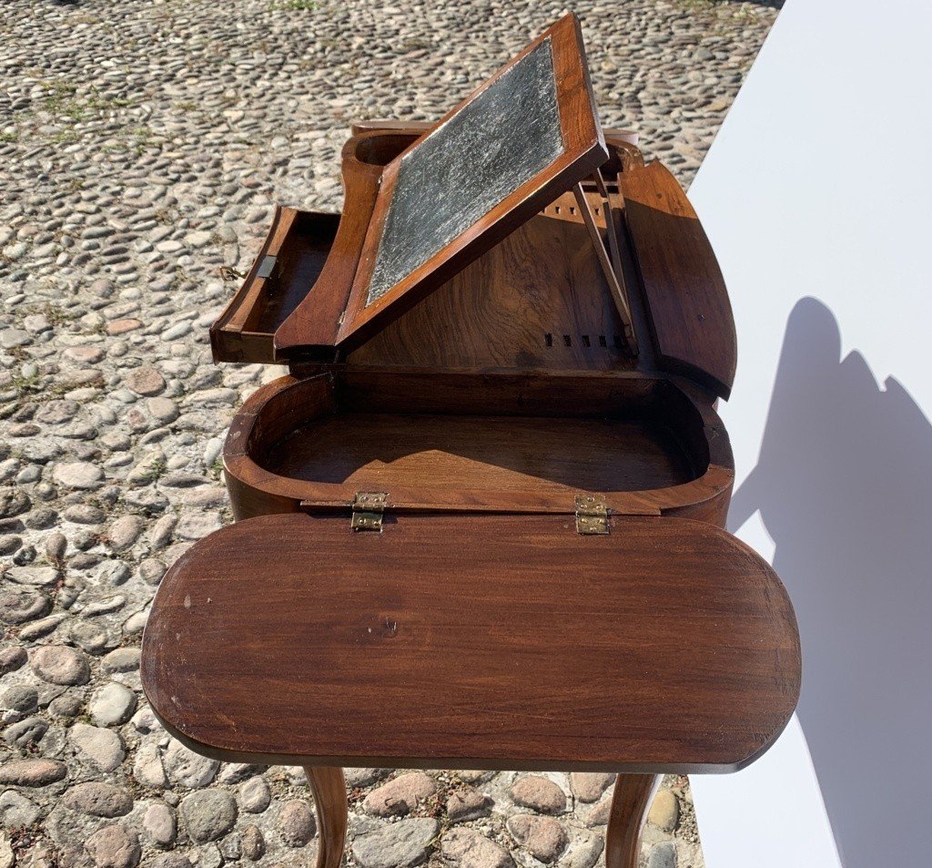 Table Pliante Avec Plateau Et Pupitre. Italie, Fin Du XVIIIe Siècle.-photo-1