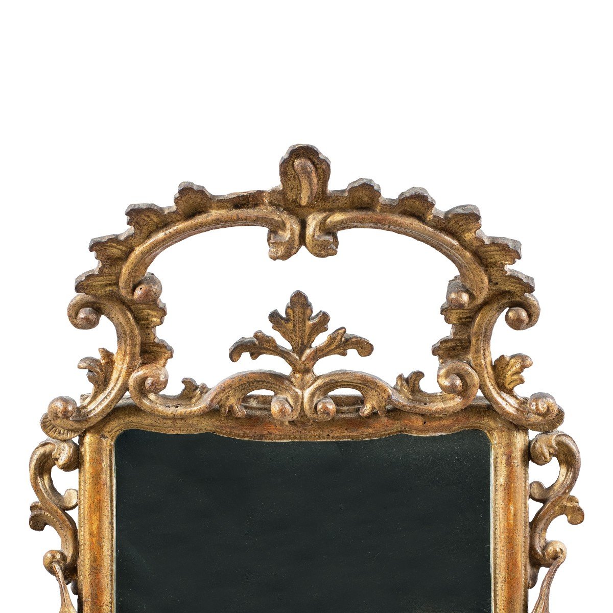 Carved And Gilded Wooden Mirror. Italy, 18th Century.-photo-2