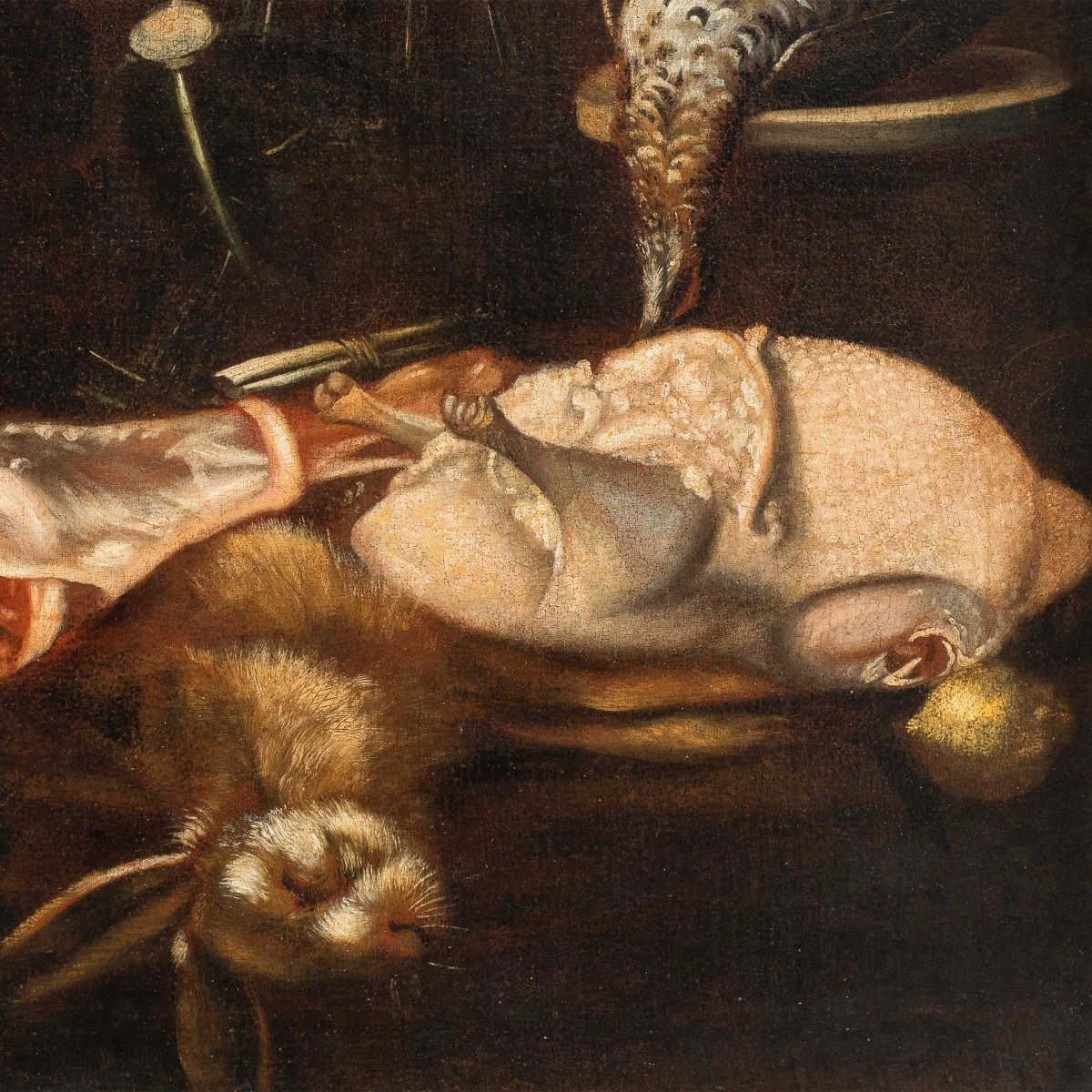 Peintre Italien (xviie-xviiie Siècle) - Nature Morte Avec Viande, Dinde Et Gibier.-photo-2