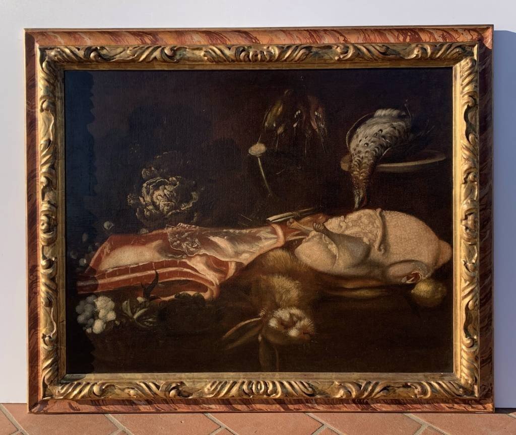 Peintre Italien (xviie-xviiie Siècle) - Nature Morte Avec Viande, Dinde Et Gibier.-photo-1