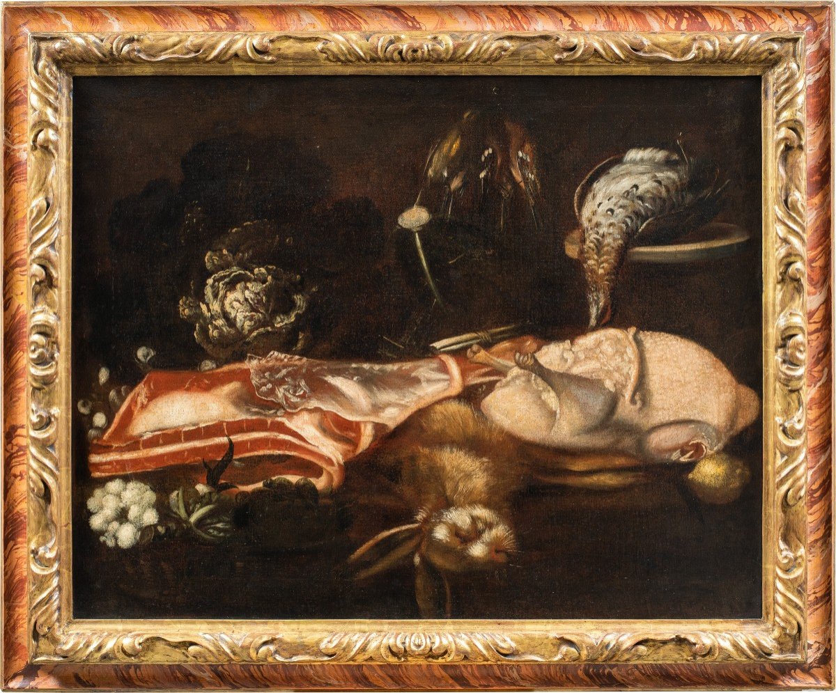 Peintre Italien (xviie-xviiie Siècle) - Nature Morte Avec Viande, Dinde Et Gibier.