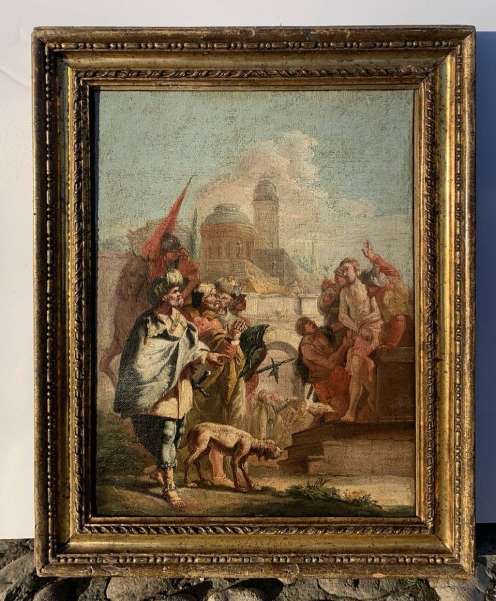 Venetian Painter (18th Century) - Christ Led To Judgment (preparatory Sketch).-photo-1