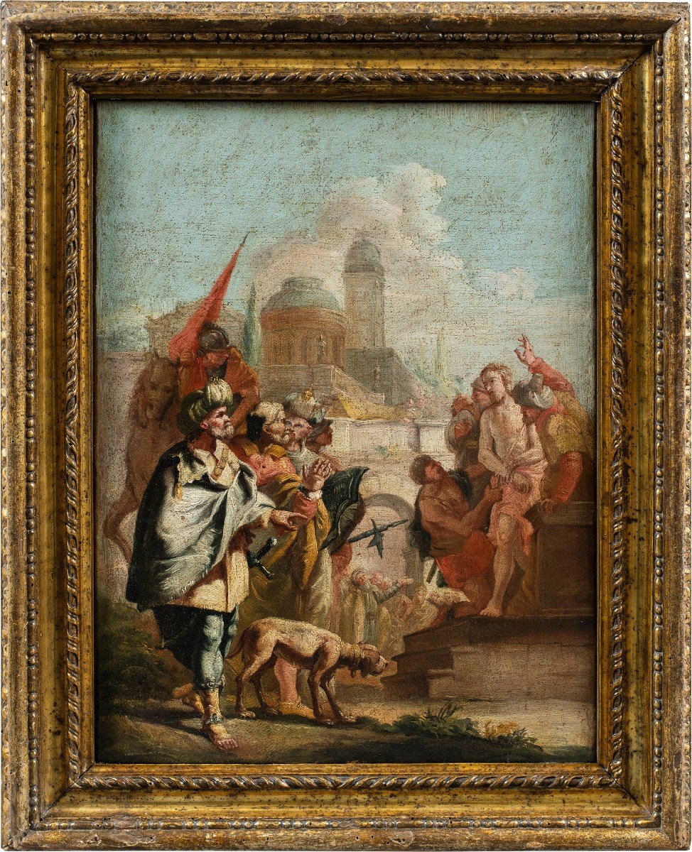 Venetian Painter (18th Century) - Christ Led To Judgment (preparatory Sketch).