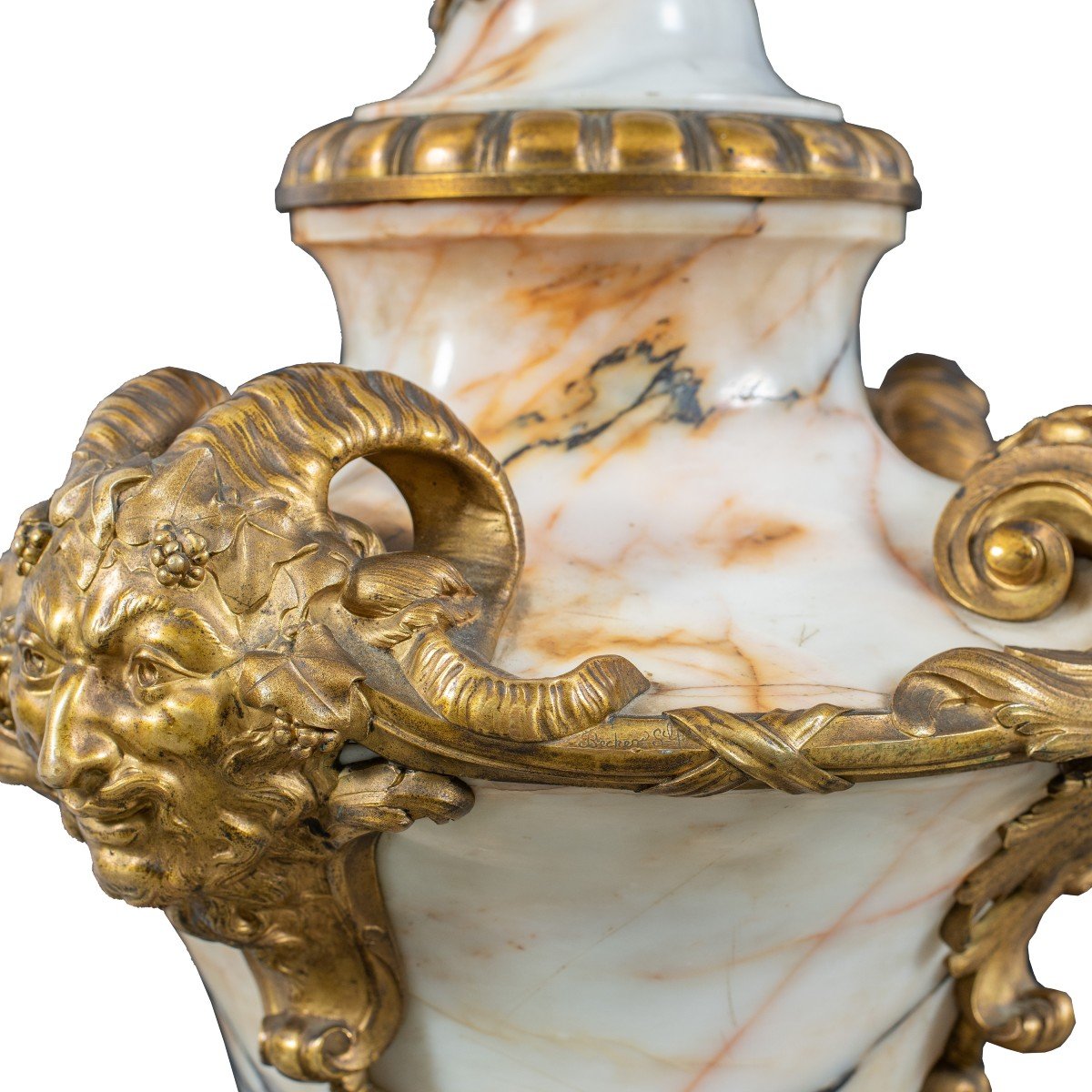 Pair Of Marble And Gilded Bronze Vases (susse Frères Foundry). Paris, 19th Century.-photo-4