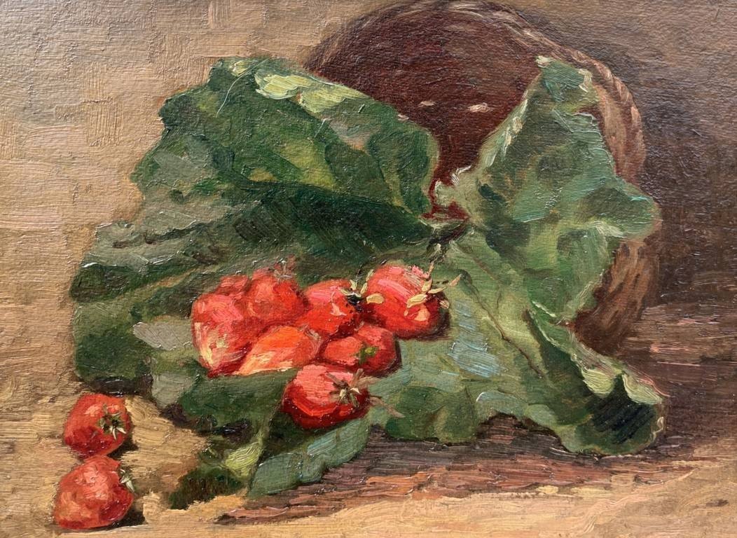 Octave Cartel (belgian, 1884 - 1944) - Still Life Of Strawberries.-photo-1