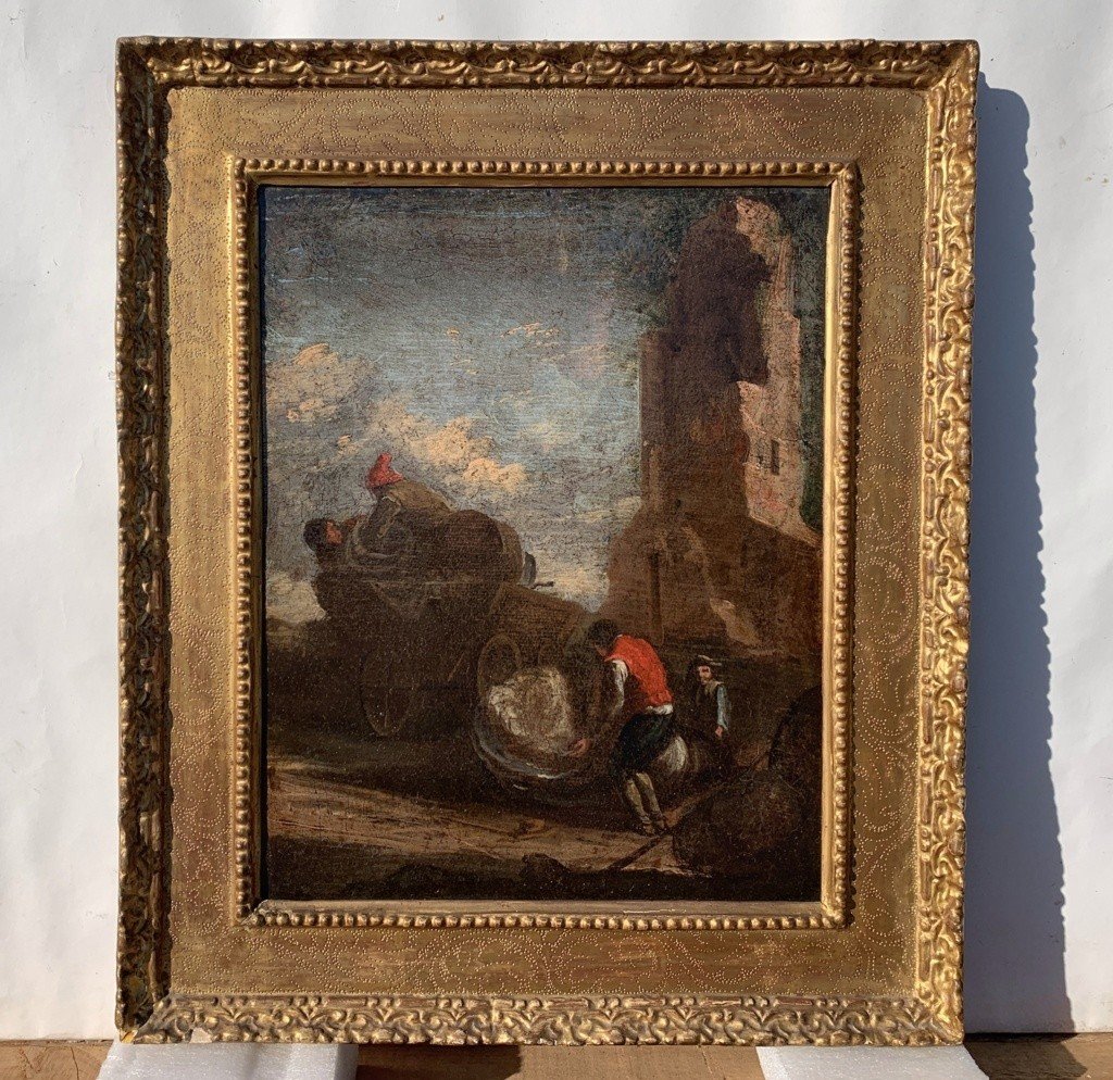 Roman Painter (18th Century) - Landscape With Wayfarers.-photo-4