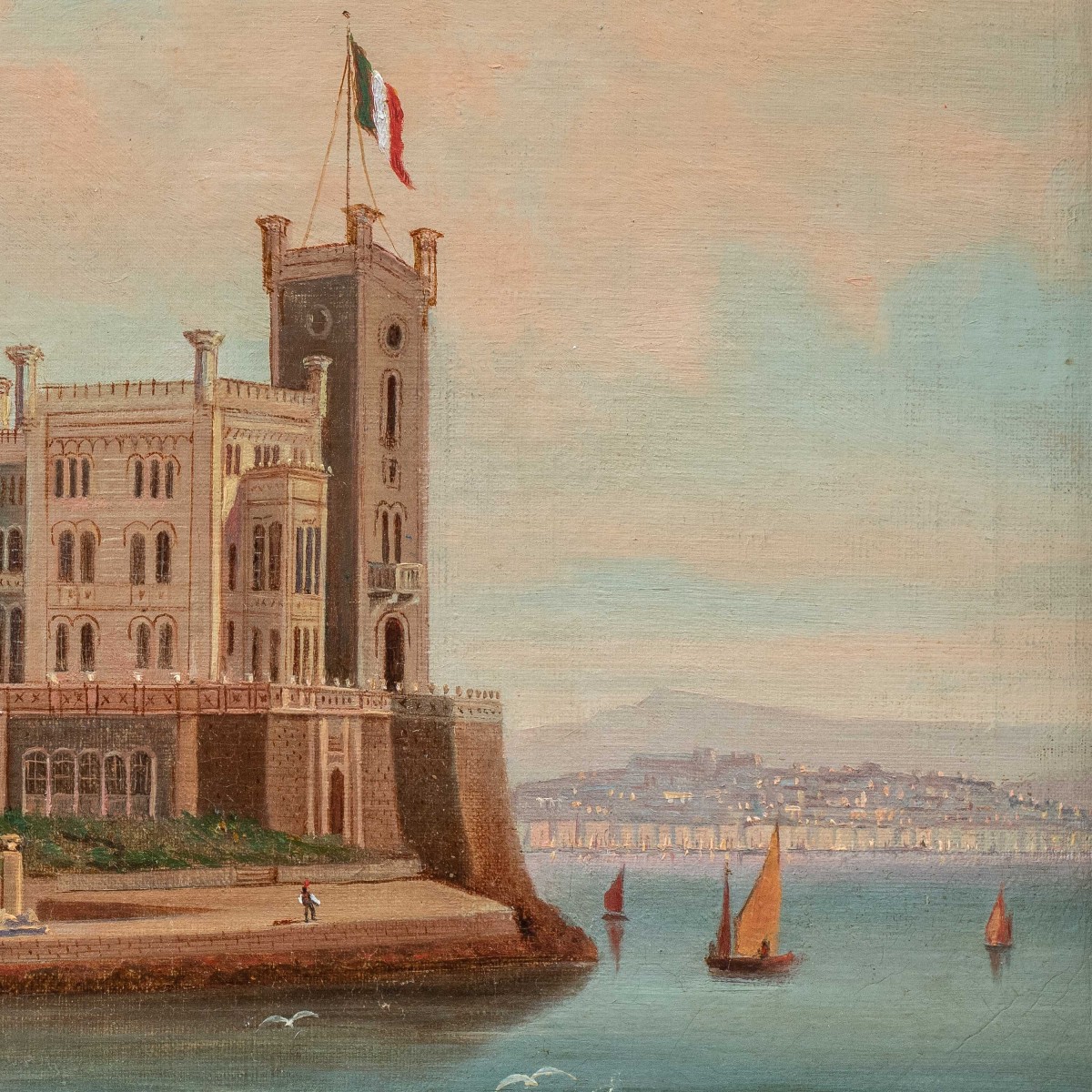 Peintre Italien (début Du XXe Siècle) - Trieste, Vue Du Château De Miramare.-photo-3