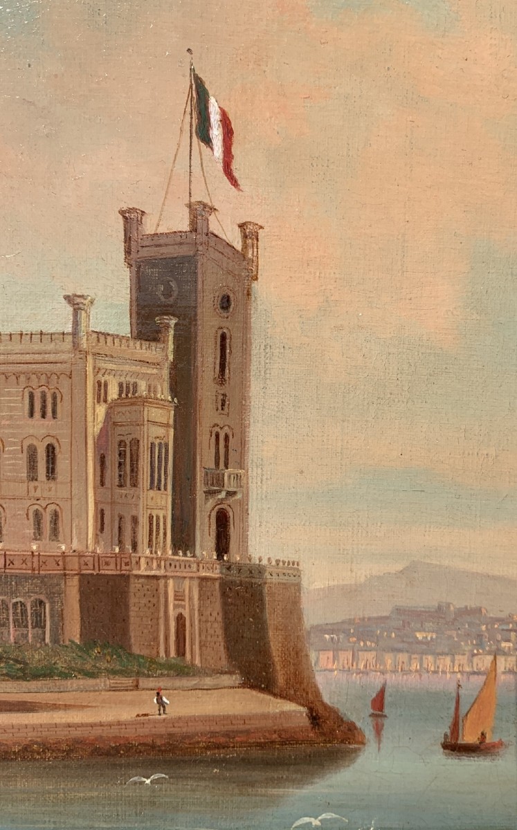 Peintre Italien (début Du XXe Siècle) - Trieste, Vue Du Château De Miramare.-photo-3