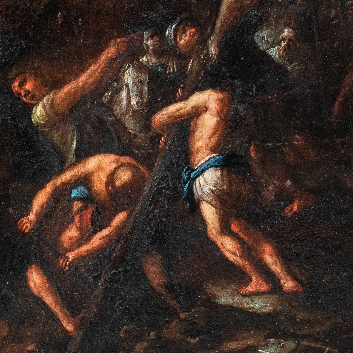 Tuscan Master (17th Century) - Raising Of The Cross.-photo-3