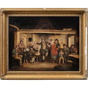 Peintre Anglais (19ème Siècle) - Intérieur d'Une Taverne.