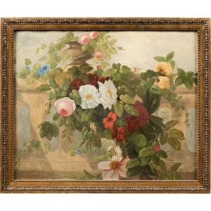 Peintre Italien (19e-20e Siècle) - Nature Morte De Fleurs.