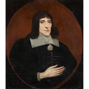 Peintre Anglais (17ème Siècle) - Portrait De Gentleman.