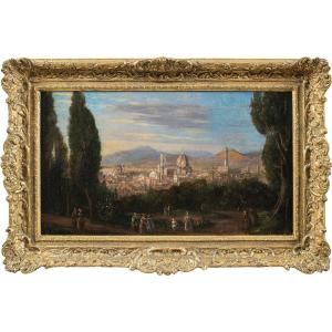 Florentine Painter (18th-19th Century) - View Of Florence From Piazzale Michelangelo.