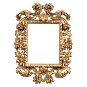 Large Carved And Gilded Wooden Frame. Bologna, Late 19th Century. Size.