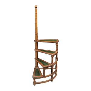 Four-step Library Ladder. Italy, 19th Century.