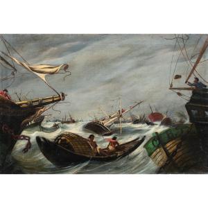 Peintre Français (fin XIXe Siècle) - Mer Agitée.