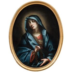 Italian Painter (17th Century) - Madonna Of Sorrows With Crown Of Thorns.