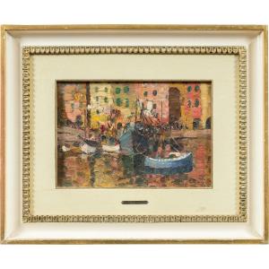 Erma Zago (bovolone 1880 - Milan 1942) - The Port Of Genoa.